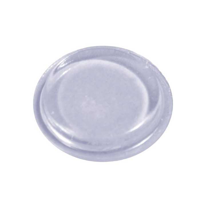Butée plastique adhésive diam 12,7 Ht 6,2 mm T2 PU souple blanc