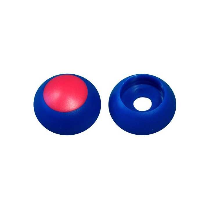 Bouchon Cache Ecrou Plastique à embase M10 Clé 17 mm Base Bleu