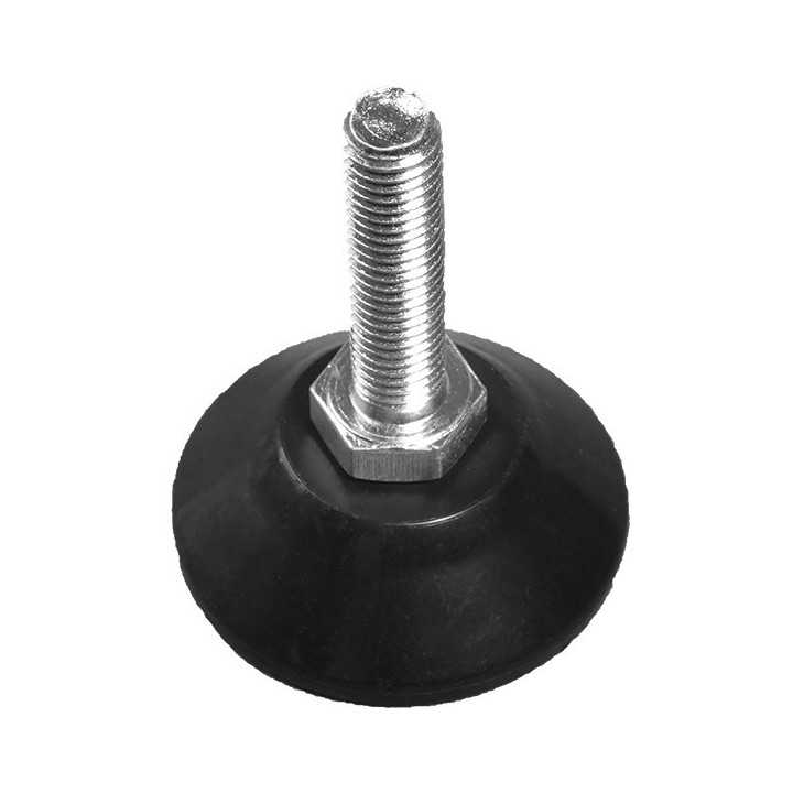 Pied réglable Base mobile diam. 48 Tige filetée M12 Ht. 90 mm