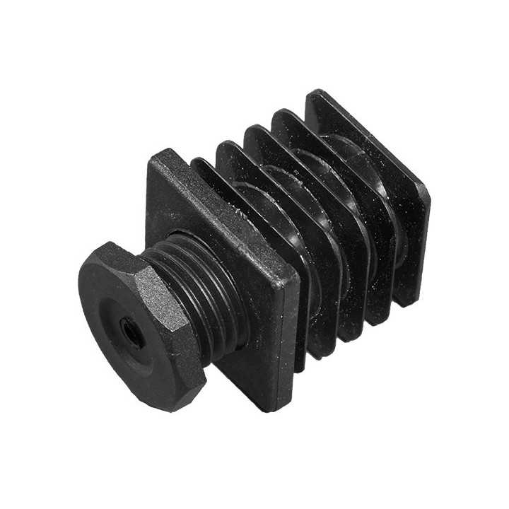 Adjustable feet tube OD 35x35 mm Wall 1,5-2 - Thread M22 Ht 25 mm
