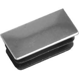 Embouts ailettes rect. tube Ext 20x10 mm Ep1-1,5 Surface chromée