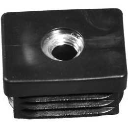 Embouts rect. noirs tube Ext 35x25 mm Ep 1-2 Insert métal M10