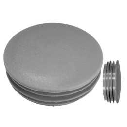 Embouts ailettes ronds convexes tube Ext40 mm Ep1-2,5 Gris