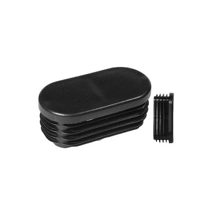 Embouts ailettes ovales tube Ext 35x15 mm Ep. 0,8-2,5 Noir