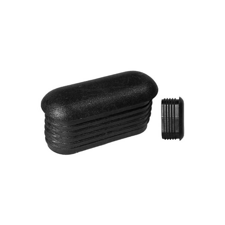 Embouts ailettes ovales incurvés tube Ext40x20 mm Ep 0,8-2,5 Noir
