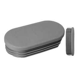 Embouts ailettes ovales tube Ext. 50x20 mm Ep. 1-2,5 - Gris