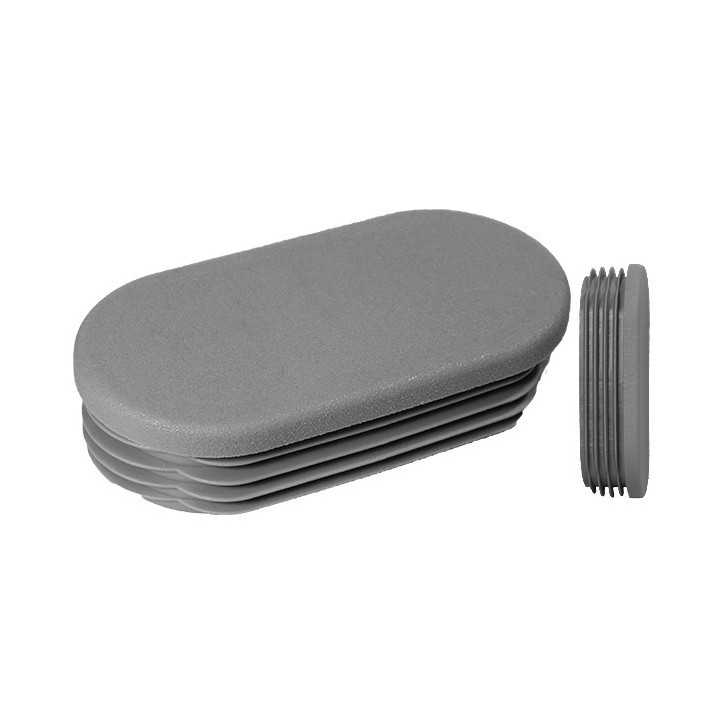 Embouts ailettes ovales tube Ext. 60x30 mm Ep. 1-2,5 - Gris