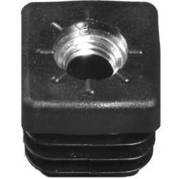 Embouts carrés noirs tube Ext 30x30 mm Ep 2,5 Insert métal M10