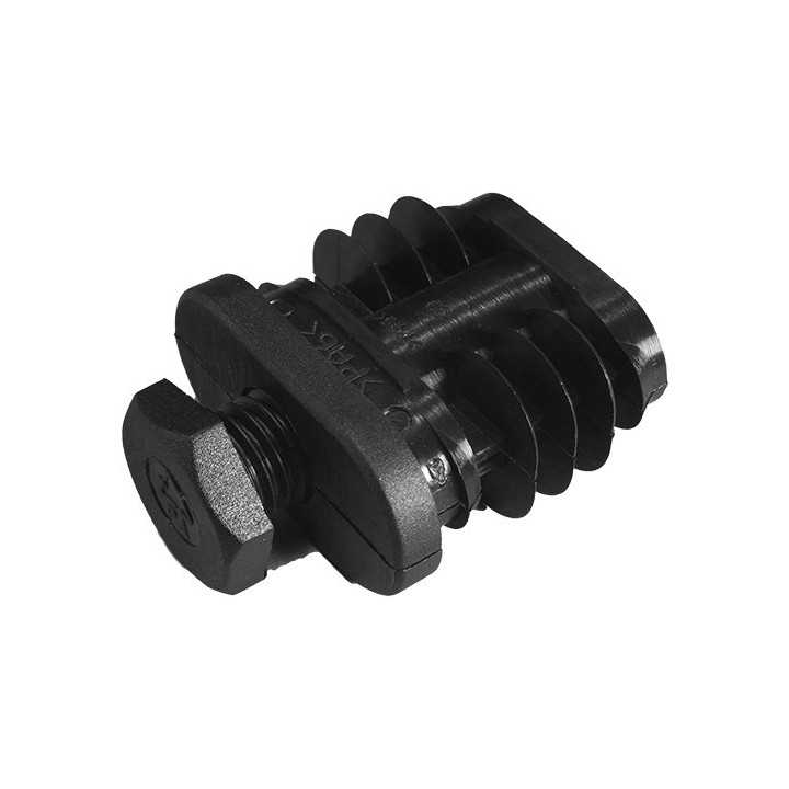 Pied réglable tube ovale Ext 40x20 mm Ep 1,5-2 Filetage M12 Ht 30 mm