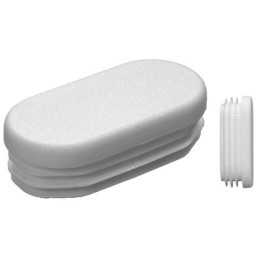Embouts ovales pour tube Ext. 20x10 mm Ep. 2 - Blanc