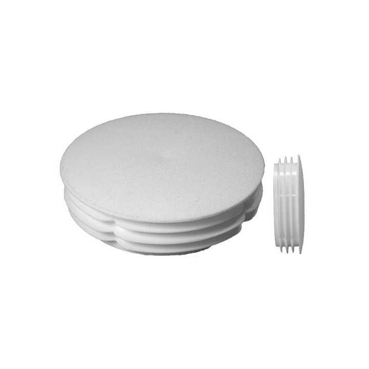 Embouts ronds convexes pour tube Ext. 30 mm - Ep. 2,5-4,5 - Blanc