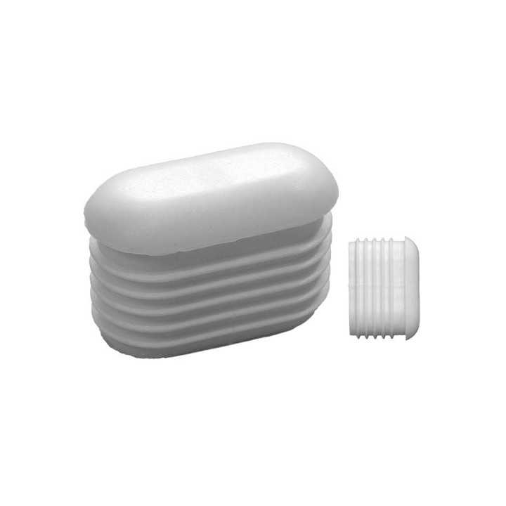 Embouts ovales incurvés pour tube Ext. 38x20 mm Ep. 1-3 - Blanc