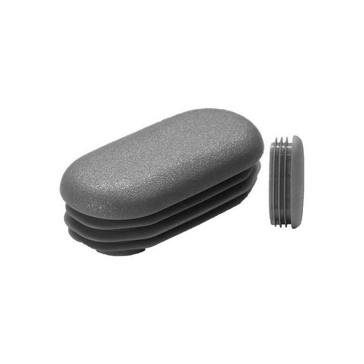 Embouts ovales incurvés pour tube Ext. 50x25 mm Ep. 1-2,5 - Gris