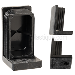Traineau pour tube rectangle Ext. 30x20 mm - Ep. 1,5-2 - Noir