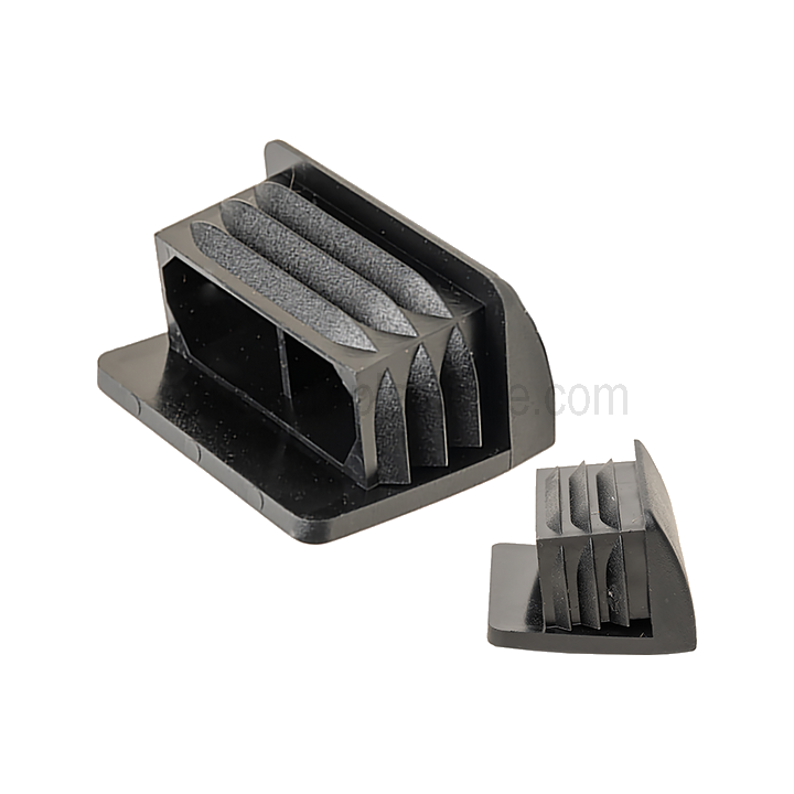 Traineau pour tube rectangle Ext. 30x20 mm - Ep. 1-2 - Noir