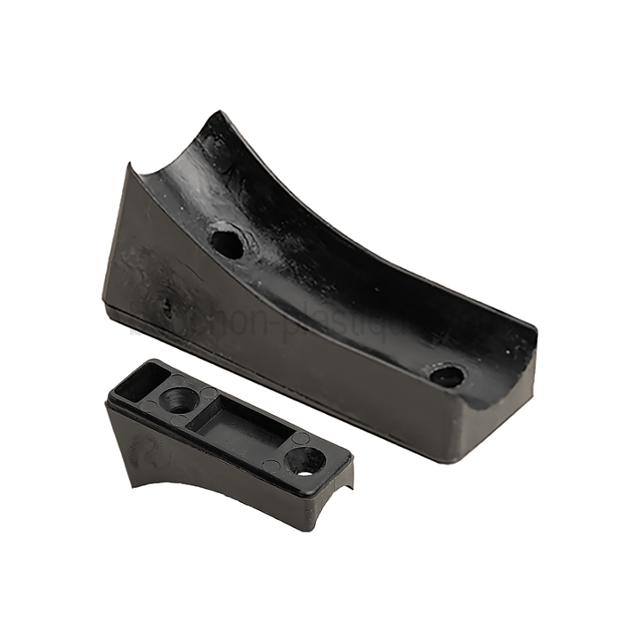 Patin courbe tube diam ext 22 L 71 mm 2 Trous PE Noir