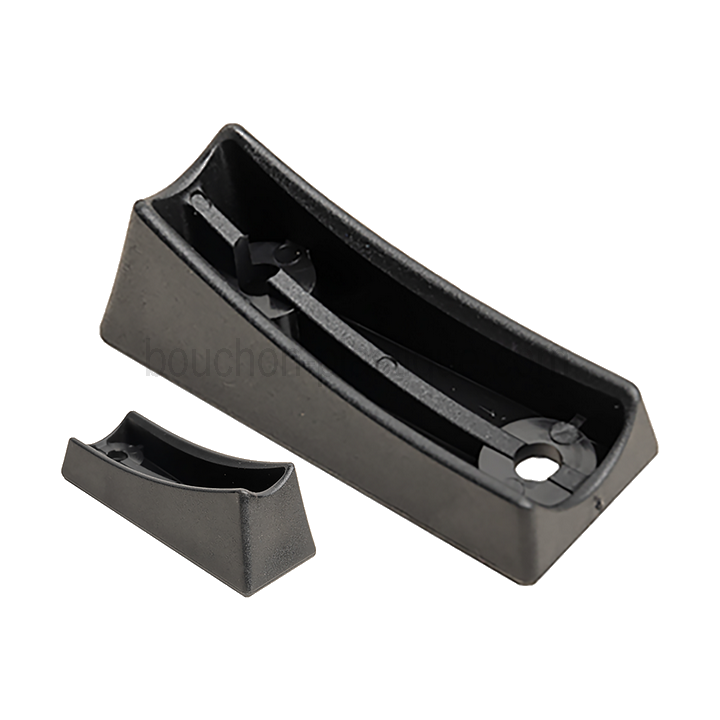 Patin courbe tube diam ext 25 L 71 mm 2 Trous évidé PE Noir