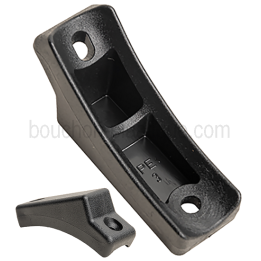 Patin courbe tube diam ext 25 L 72.5 mm 2 Trous évidé PE Noir