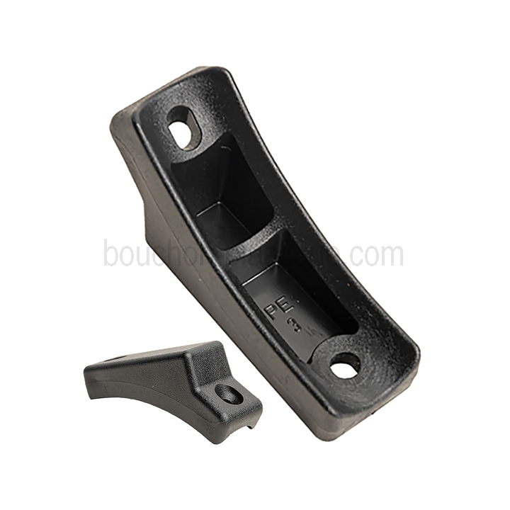 Patin courbe tube diam ext 25 L 72.5 mm 2 Trous évidé PE Noir