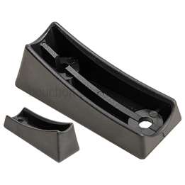 Patin courbe tube diam ext 38 L 75 mm 2 Trous évidé PE Noir