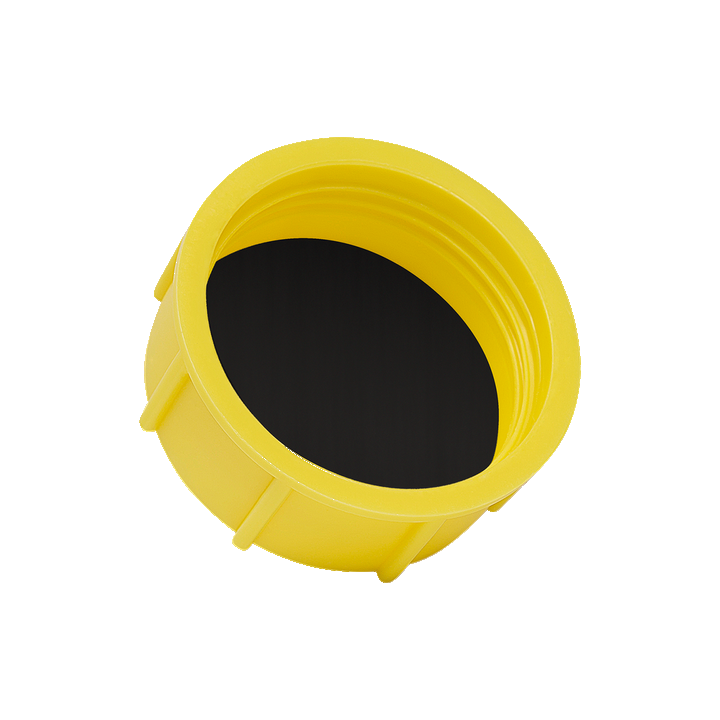 Capuchon fileté recouvrant 3/4x14 PEHD Jaune avec joint d'étanchéité