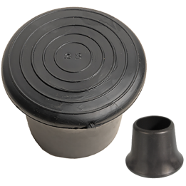 Embouts PVC Diam int. 10 Ht. 21 mm - Base large - PVC souple Noir