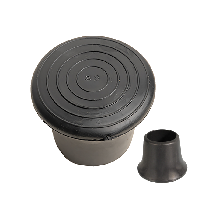 Embouts PVC Diam int. 8 Ht. 18 mm - Base large - PVC souple Noir