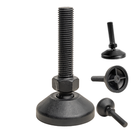 Pied réglable diam 60 Tige M20 Ht 120 mm inclinable 20° 500 kg maxi