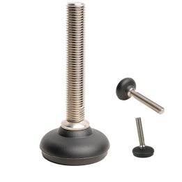 Pied réglable diam 120 Tige M12 Ht 100 mm inclinable 10° 2000 kg maxi