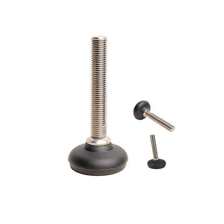 Pied réglable diam 60 Tige M20 Ht 100 mm inclinable 10° 1200 kg maxi