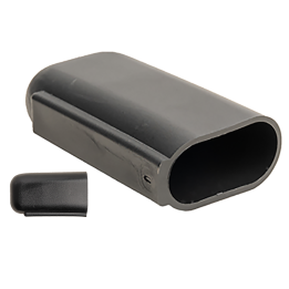 Patin pour tube ovale dim ext 50x30 L 70 mm - PE Noir