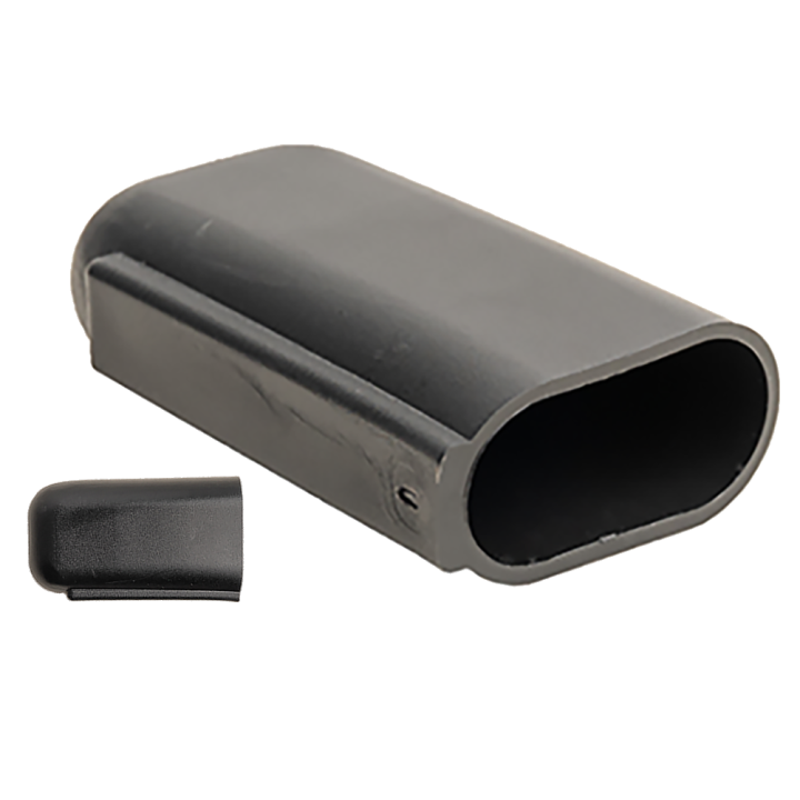 Patin pour tube ovale dim ext 50x30 L 70 mm - PE Noir