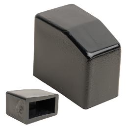 Patin pour tube rectangle dim ext 20x15 L 25 mm - PE Noir
