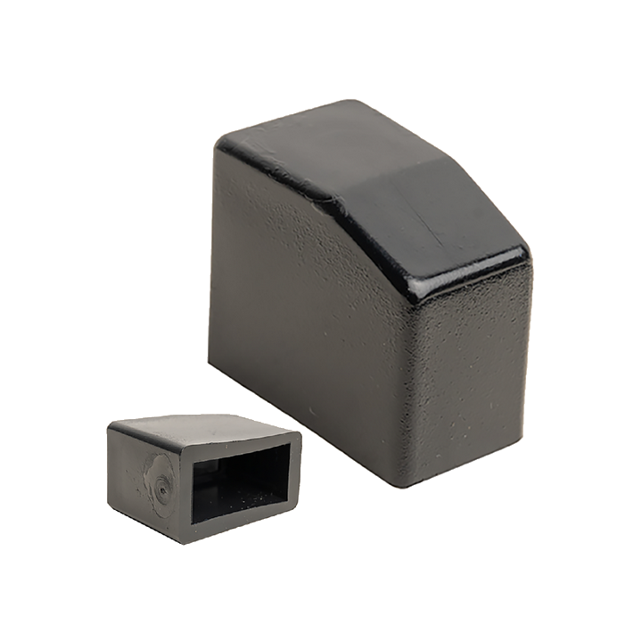 Patin pour tube rectangle dim ext 30x15 L 32 mm - PE Noir