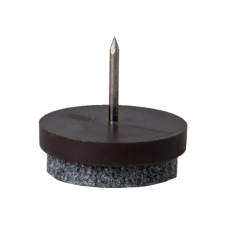Patin à clouer diam 17 Ht 4 Clou diam 1.6 Ht 13 mm PS Marron feutre