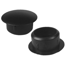 Caps à dessus plat Diam ext. 12 Col. 19 Ht. 3,4 mm - PE Noir