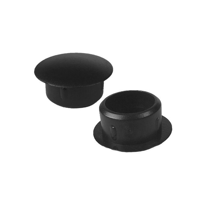 Caps à dessus plat Diam ext. 12 Col. 19 Ht. 3,4 mm - PE Noir