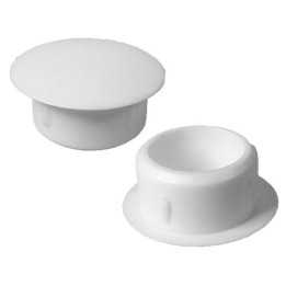 Caps à dessus plat Diam ext. 10 Col. 15 Ht. 6,7 mm - PE Blanc