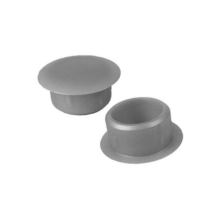 Caps à dessus plat Diam ext. 11 Col. 15 Ht. 5 mm - PE  Gris