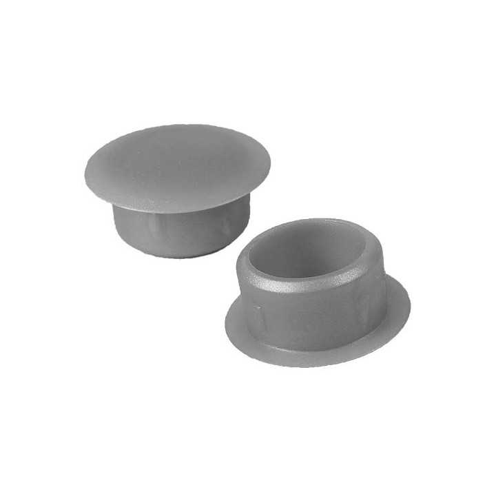 Caps à dessus plat Diam ext. 5 Col. 10 Ht. 5,5 mm - PE Gris