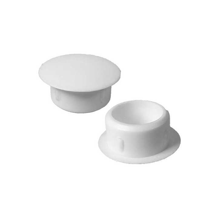 Caps à dessus plat Diam ext. 7 Col. 13 Ht. 6,5 mm - PE  Blanc