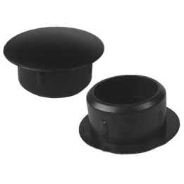 Caps à dessus plat Diam ext. 9 Col. 12 Ht. 6,4 mm - PE Noir