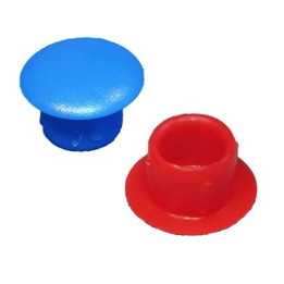Caps à dessus plat Diam ext. 20 Col. 23 Ht. 10 mm - PE Couleur