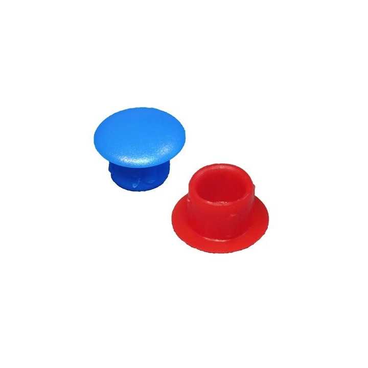 Caps à dessus plat Diam ext. 20 Col. 23 Ht. 10 mm - PE Couleur