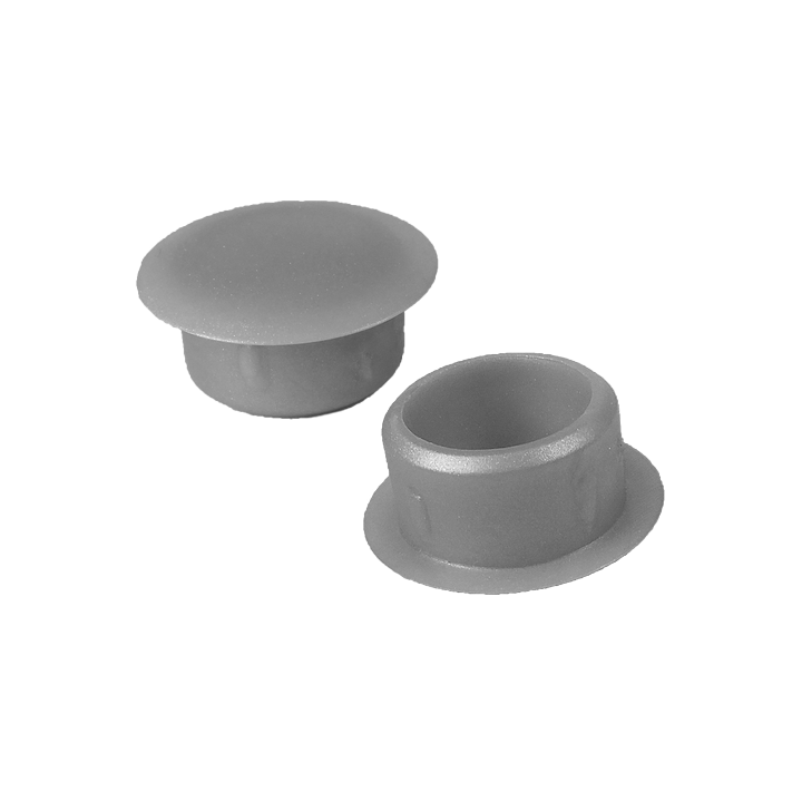 Caps à dessus plat Diam ext. 10,5 Col. plat 13 Ht. 4 mm - PE Gris