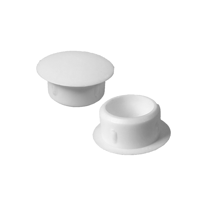 Caps à dessus plat Diam ext. 10,5 Col. plat 13 Ht. 4 mm - PE Blanc