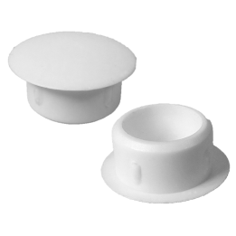 Caps à dessus plat Diam ext. 5 Col. 20 Ht. 7,5 mm - PE Blanc 00
