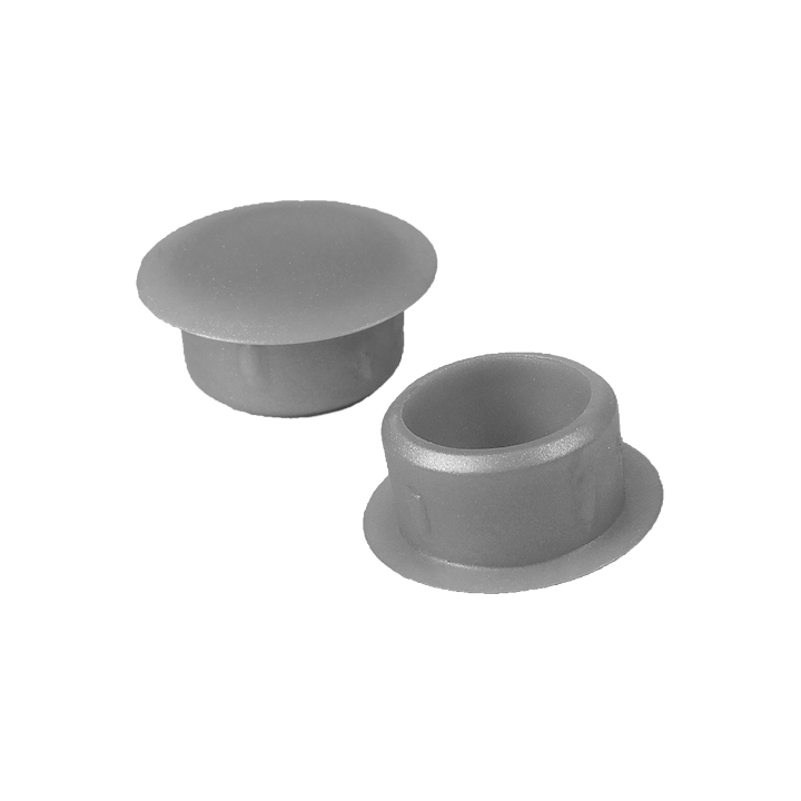 Caps à dessus plat Diam ext. 6,5 Col. 9,5 Ht. 8 mm - PE Gris