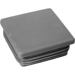 Embouts carrés pour tube Ext. 50,8x50,8 mm - Ep. 1,2-3,2 - Gris