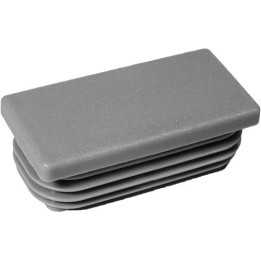 Embouts rectangulaires pour tube Ext. 50x25 mm - Ep. 3-4,5 - Gris